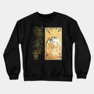 Yellow Jumping Spider (With Webs) Crewneck Sweatshirt